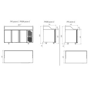Холодильный стол POLAIR (ПОЛАИР) TM3GNpizza-G 450 л -2 +10 Холодильный стол POLAIR (ПОЛАИР) TM3GNpizza-G 450 л -2 +10