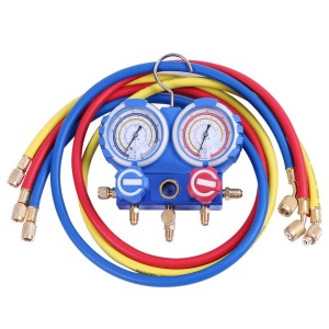 Коллектор двухвентильный Value VMG-2-R22-B (со шлангами) для R22, R134a, R404a, R407c кейсом