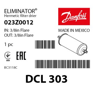 Фильтр-осушитель Danfoss DCL 303 (3/8 резьба), 023Z0012