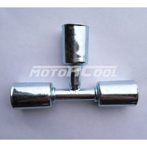 Фитинг RC-U07219 врезной «тройник» под обжим, сталь, 1/2, G8, №8, #8 (10мм), с стаканами.