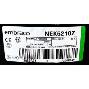 Компрессор Embraco Aspera NEK6210Z Компрессор Embraco Aspera NEK6210Z