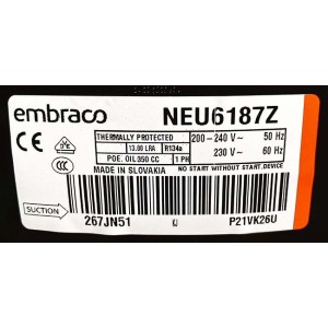 Компрессор Embraco Aspera NEU6187Z Компрессор Embraco Aspera NEU6187Z