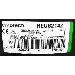 Компрессор Embraco Aspera NEU6214Z охладителей бутылок 1000 л Компрессор Embraco Aspera NEU6214Z охладителей бутылок 1000 л