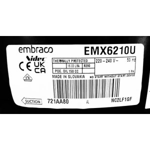 Компрессор Embraco Aspera EMX6210U / EMX 6210 U (R290) Компрессор Embraco Aspera EMX6210U / EMX 6210 U (R290)
