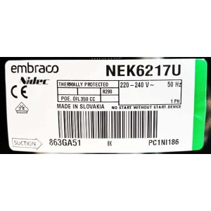 Компрессор Embraco Aspera NEK6217U / NEK 6217 U (R290) Компрессор Embraco Aspera NEK6217U / NEK 6217 U (R290)