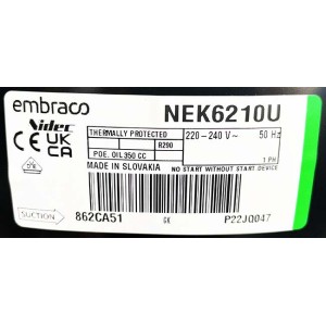 Компрессор Embraco Aspera NEK6210U / NEK 6210 U (R290) Компрессор Embraco Aspera NEK6210U / NEK 6210 U (R290)