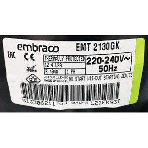 Компрессор Embraco Aspera EMT2130GK морозильников на 400 литров Компрессор Embraco Aspera EMT2130GK морозильников на 400 литров