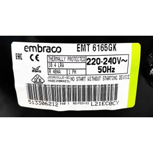 Компрессор Embraco Aspera EMT6165GK для льдогенераторов 25 - 40 кг