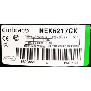 Компрессор Embraco Aspera NEK6217GK льдогенератора 90 -120 кг Компрессор Embraco Aspera NEK6217GK льдогенератора 90 -120 кг