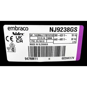 Компрессор Embraco Aspera NJ9238GS (380V)
