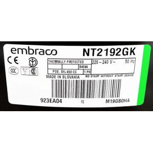 Компрессор Embraco Aspera NT2192GK морозильников шоковой заморозки 20 кг Компрессор Embraco Aspera NT2192GK морозильников шоковой заморозки 20 кг