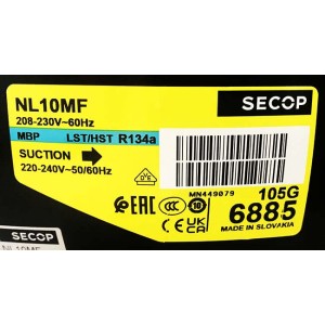 Компрессор Secop / Danfoss NL10MF (105G6885) охладителей бутылок