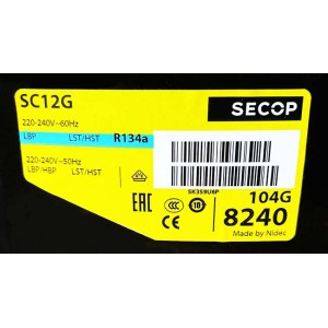 Компрессор Secop / Danfoss SC12G (104G8240)