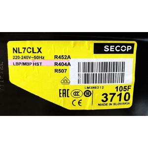 Компрессор Secop / Danfoss NL7CLX (105F3710) для прилавков с мороженым