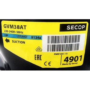 Компрессор Secop GVM38AT (R134a) для холодильника и морозильника Компрессор Secop GVM38AT (R134a) для холодильника и морозильника
