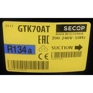 Компрессор Secop GTK70AT (R134a) холодильника Индезит, Аристон Компрессор Secop GTK70AT (R134a) холодильника Индезит, Аристон