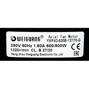 Вентилятор осевой YWF 4D-630B (380В, нагнетание), Weiguang