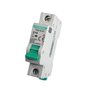 Выключатель автоматический TGB1N-63, 1P, 16A, 6kA, 1M Tengen