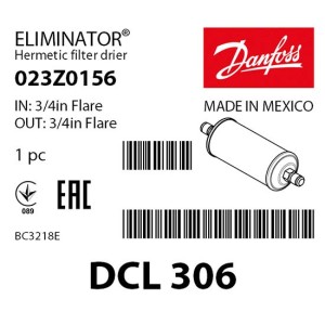 Фильтр-осушитель Danfoss DCL 306 (3/4 резьба), 023Z0156