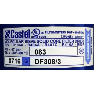 Фильтр-осушитель Castel DF308/3 (3/8 резьба, SAE), жидкостный