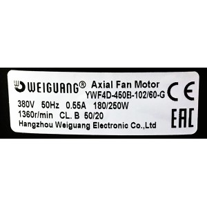 Вентилятор осевой YWF 4D-450B (380В, нагнетание), Weiguang