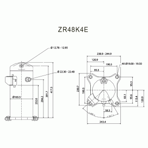 Компрессор спиральный Copeland ZR 48 K3E-PFJ-522