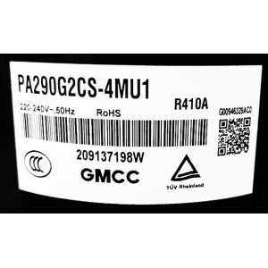 Компрессор GMCC PA290G2CS-4MU1 (R410a) для сплит-систем до 7,4 кВт