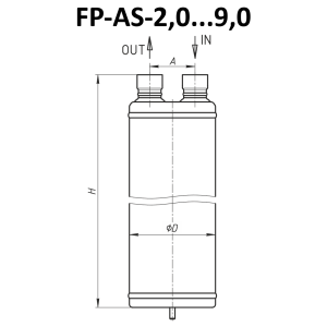 Отделитель жидкости Frigopoint FP-AS-5,0-138 (5 дм3), 1 3/8