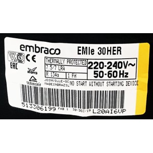 Компрессор Embraco Aspera EMIE30HER (R134a) холодильника Аристон