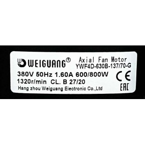 Вентилятор YWF4D-630B-137/70-G ( 380V, нагнетание ) Weiguang