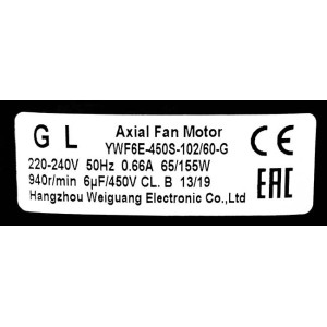 Вентилятор YWF6Е-450S-102/60-G ( 220V, всасывание ) Weiguang