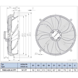 Вентилятор осевой Ziehl-Abegg FN063-ADK.4I.V7P1 / FN063-ADK.4I.V7P1