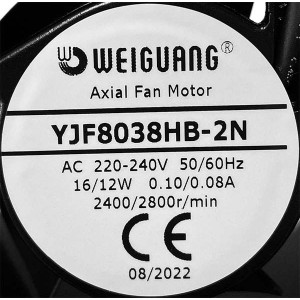 Вентилятор 80х80х38 мм 220V, Weiguang