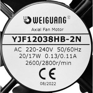 Вентилятор 120х120х38 мм 220V, Weiguang