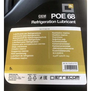 Масло синтетическое Errecom POE 68 (5 л, OL6016.P.P2), для компрессора холодильника